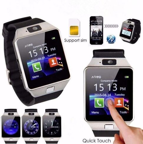 Bluetooth Smart Watch w/Camera Waterproof Phone Mate for Android Samsung iPhone (Black) in Saudi Arabia