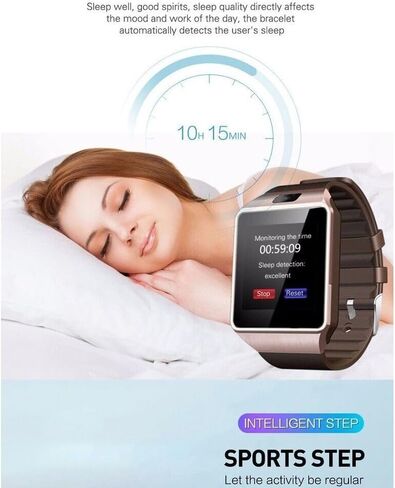 Bluetooth Smart Watch w/Camera Waterproof Phone Mate for Android Samsung iPhone (Black) in Saudi Arabia
