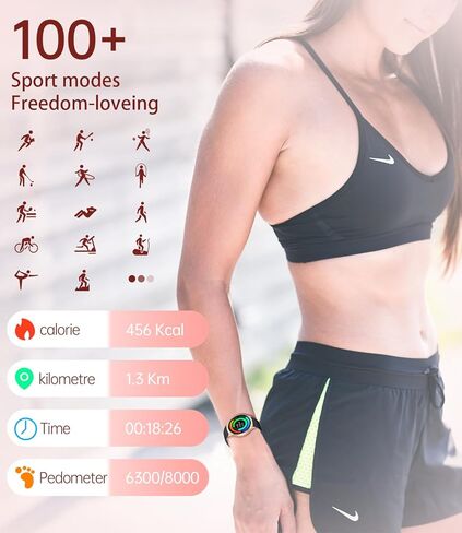 ساعات ذكية للنساء (الرد/إجراء المكالمات)1.43AMOLED ساعة ذكية للسيدات لهواتف Android وiOS ساعة تعقب اللياقة البدنية مع معدل ضربات القلب/مراقبة النوم/مقاومة للماء/100+ أوضاع رياضية/AI Vioce، ساعات ذهبية in Kuwait