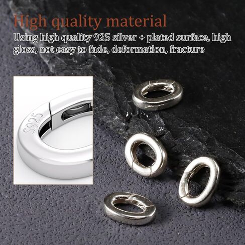 ZORZA 2Pcs S925 Sterling Silver Charm Clip DIY Pearl Necklace & Bracelet Enhancer Shortener Clasp Lobster Spring Ring Connector Pendant Clasp for Jewelry Making in Saudi Arabia