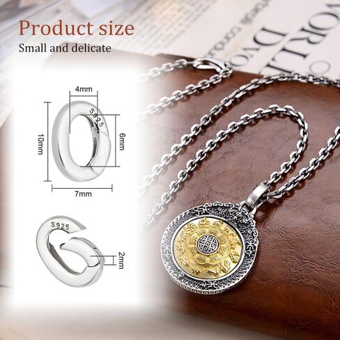 ZORZA 2Pcs S925 Sterling Silver Charm Clip DIY Pearl Necklace & Bracelet Enhancer Shortener Clasp Lobster Spring Ring Connector Pendant Clasp for Jewelry Making in Saudi Arabia
