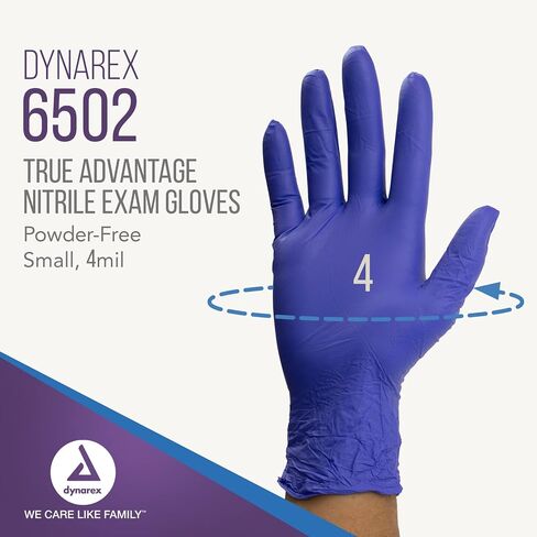 Dynarex True Advantage Nitrile Exam Gloves, Chemo Approved, Powder-Free & Latex-Free, Comfortable Fit with Best Protection, Purple, Small, 1 Box of 100 Gloves in Saudi Arabia