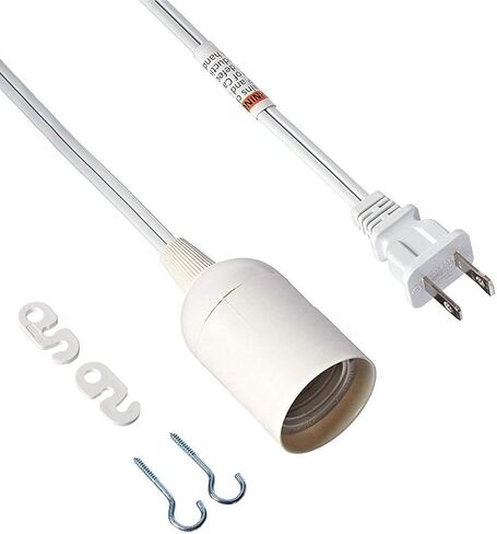 بسيط ديلوكس 15 قدم 360 واط تمديد فانوس معلق ضوء مصباح الحبل كابل E26 مقبس تشغيل / إيقاف (لا يوجد لمبة متضمنة)، أسود in Kuwait