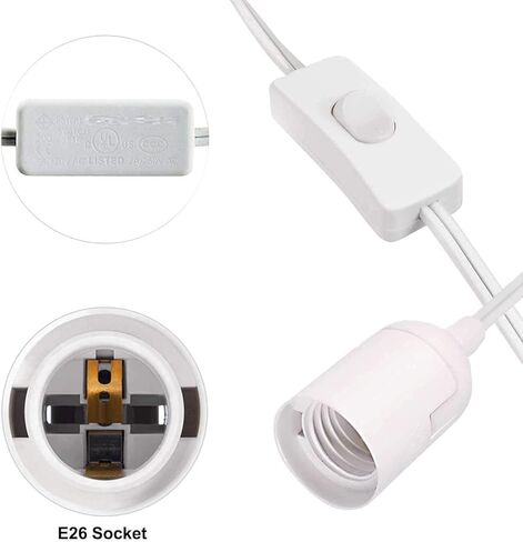 بسيط ديلوكس 15 قدم 360 واط تمديد فانوس معلق ضوء مصباح الحبل كابل E26 مقبس تشغيل / إيقاف (لا يوجد لمبة متضمنة)، أسود in Kuwait