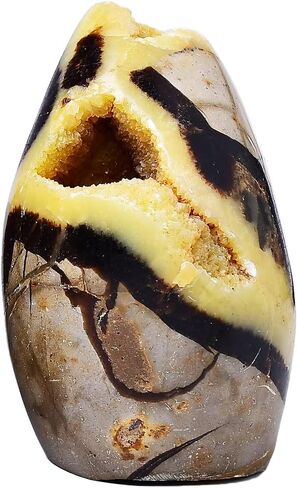 Natural Septarian Geode Cluster Polished Healing Crystal Stone Collection Septarium Mineral SpecimenHome Office Decor 0.6-0.8 Pound in Saudi Arabia