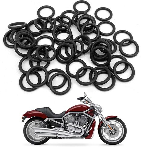 50Pcs 11105 O-Ring Oil Drain Plug, Motorcycle Drain Plug Rubber Transmission Drain Plug, Compatible with Harley Davidson - Black in Saudi Arabia