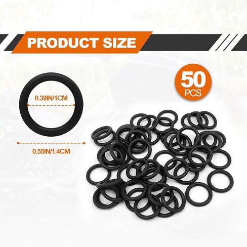 50Pcs 11105 O-Ring Oil Drain Plug, Motorcycle Drain Plug Rubber Transmission Drain Plug, Compatible with Harley Davidson - Black in Saudi Arabia