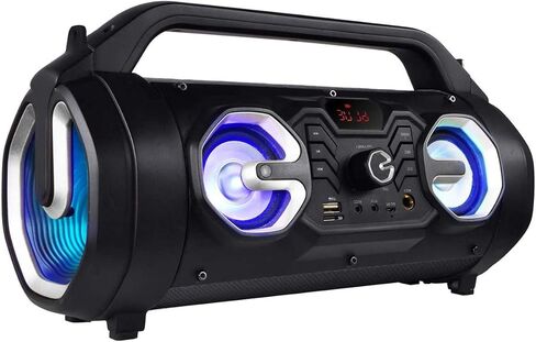 Boytone BT-16S مكبر صوت بلوتوث محمول Boombox، داخلي/خارجي، 25 وات، صوت عالٍ، جهير أعمق، EQ، مضخم صوت 5 بوصات، 2 × 3 مكبر صوت، FM، وقت تشغيل 9 ساعات، USB، Micro SD، AUX، ميكروفون، تسجيل، ضوء LED in Kuwait