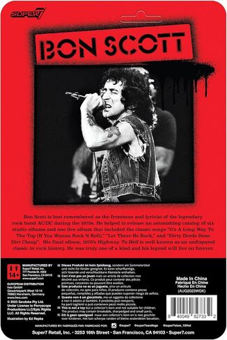 Super7 Bon Scott - 3.75" Bon Scott Action Figure with Accessory Classic Rock Collectibles and Retro Toys in Saudi Arabia