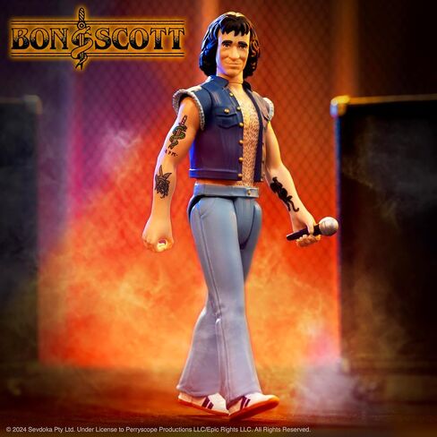 Super7 Bon Scott - 3.75" Bon Scott Action Figure with Accessory Classic Rock Collectibles and Retro Toys in Saudi Arabia