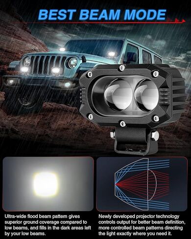 BraveWAY 4 بوصة Led Pod Light 48W Led Spot Lights الطرق الوعرة القيادة ضوء القرون لشاحنة جرار ATV UTV عربة الغولف قارب الطرق الوعرة للشاحنات دراجة نارية قارب ATV - 2PCS in Kuwait