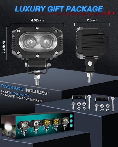 BraveWAY 4 بوصة Led Pod Light 48W Led Spot Lights الطرق الوعرة القيادة ضوء القرون لشاحنة جرار ATV UTV عربة الغولف قارب الطرق الوعرة للشاحنات دراجة نارية قارب ATV - 2PCS in Kuwait