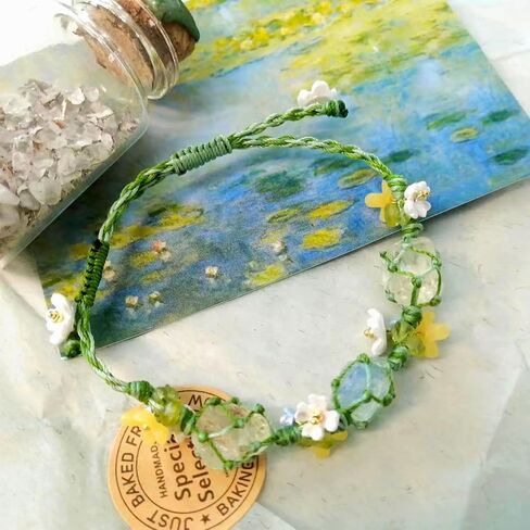 ثلاثة شقرا ريكي شفاء بلورات تمتد سوار الأحجار الكريمة الطبيعية الطاقة موازنة اليوغا سوار للنساء الخضر مضفر حبل سحر سوار المجوهرات in Kuwait