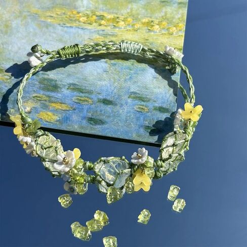 ثلاثة شقرا ريكي شفاء بلورات تمتد سوار الأحجار الكريمة الطبيعية الطاقة موازنة اليوغا سوار للنساء الخضر مضفر حبل سحر سوار المجوهرات in Kuwait