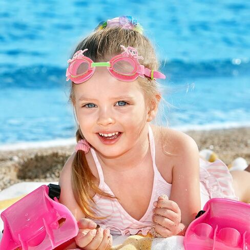 Body+ Kids Swim Goggles and Swim Caps Set, Silicone Swim Cap For Kids, Cartoon Anti-Fog Swim Glasses Fit for Age 3-12 in Saudi Arabia