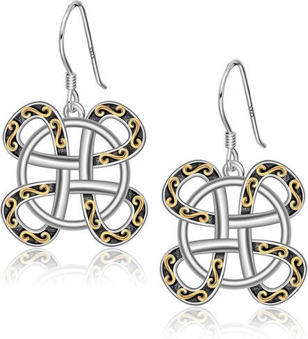 CHIC & ARTSY Celtic Earrings 925 Sterling Silver Good Luck Celtic Knot Drop Dangle Earrings Irish Fine Jewelry For Women in Saudi Arabia