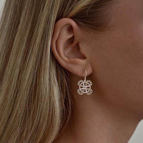 CHIC & ARTSY Celtic Earrings 925 Sterling Silver Good Luck Celtic Knot Drop Dangle Earrings Irish Fine Jewelry For Women in Saudi Arabia