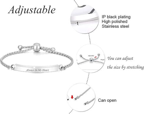 سوار الجرة للرماد - سوار الجرة القابل للتعديل تذكاريًا من الفولاذ المقاوم للصدأ مجوهرات حرق الجثث للنساء والرجال in Kuwait