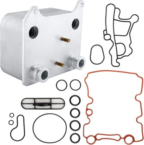 مجموعة مبرد زيت المحرك BOXI مناسبة لـ 2003-2007 لفورد F-250/F-350/F-450/F-550 Super Duty 2003-05 Excursion 04-05 E-350 Club Wagon 2004-2010 E-350 E-450 ديزل سوبر ديوتي باور ستروك 6.0 لتر 3C3Z-6A642-CA in Saudi Arabia