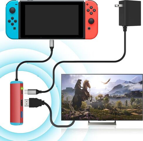 USB C to HDMI Adapter for Switch and Switch OLED,Replacement for Official Switch Dock,Switch Docking Station with 4K@60Hz HDMI Port/Type C Port/USB 3.0 Port in Saudi Arabia