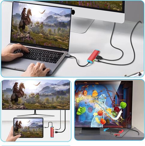 USB C to HDMI Adapter for Switch and Switch OLED,Replacement for Official Switch Dock,Switch Docking Station with 4K@60Hz HDMI Port/Type C Port/USB 3.0 Port in Saudi Arabia