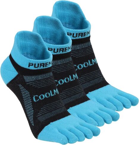 جوارب PUREMSX لأصابع القدم للجري، جوارب رياضية للكاحل خفيفة الوزن للرجال والنساء من Coolmax قابلة للتنفس، 3 أزواج in Kuwait
