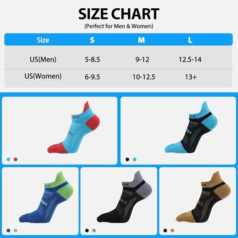 جوارب PUREMSX لأصابع القدم للجري، جوارب رياضية للكاحل خفيفة الوزن للرجال والنساء من Coolmax قابلة للتنفس، 3 أزواج in Kuwait