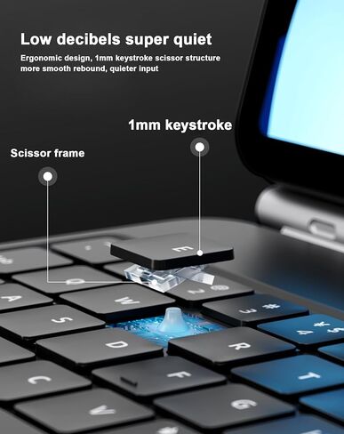 حافظة لوحة المفاتيح لجهاز iPad Pro 11 بوصة (3/2/1 الجيل) وiPad Air 10.9 بوصة (5/4 الجيل) - حافظة لوحة مفاتيح مغناطيسية مع لوحة تتبع متعددة اللمس - لوحة مفاتيح بلوتوث لاسلكية بإضاءة خلفية ناتئة عائمة (أبيض) in Kuwait