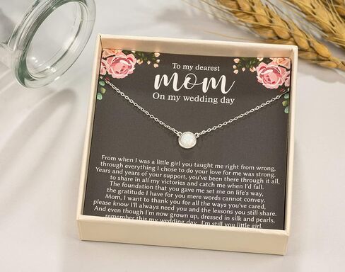 RareLove هدية أم العروس من الابنة، قلادة أم العروس من العروس، قلادة أوبال بيضاء من الفضة الإسترليني عيار 925 هدية لأم العروس، هدية زفاف لأم العروس in Kuwait