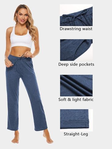 BATHRINS Womens Comfy Lounge Pants Loose Yoga Pants Drawstring Soft Pajama Pants with Pockets in Saudi Arabia
