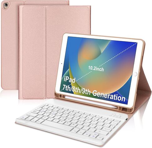 حافظة SENGBIRCH iPad الجيل التاسع مع لوحة مفاتيح (10.2 بوصة) - حافظة فوليو للوحة المفاتيح الذكية مع حامل أقلام، إسباني (أخضر داكن) in Kuwait