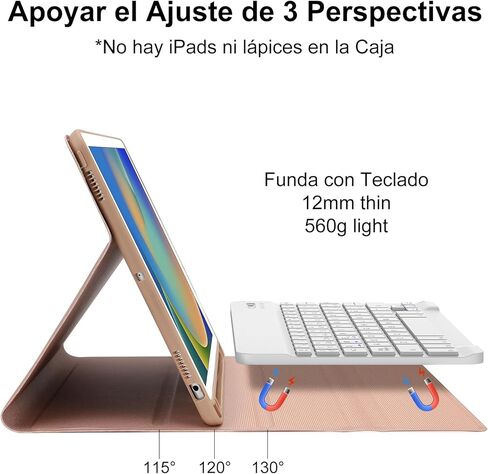 حافظة SENGBIRCH iPad الجيل التاسع مع لوحة مفاتيح (10.2 بوصة) - حافظة فوليو للوحة المفاتيح الذكية مع حامل أقلام، إسباني (أخضر داكن) in Kuwait