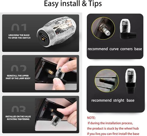 4 قطع مصابيح صمام إطارات LED للسيارة، أغطية صمامات إطارات السيارة القابلة لإعادة الشحن مقاومة للماء، تضيء، أغطية جذعية صمام الضوء الملونة للعجلة للدراجة والشاحنات والدراجات النارية وإكسسوارات السيارات in Saudi Arabia