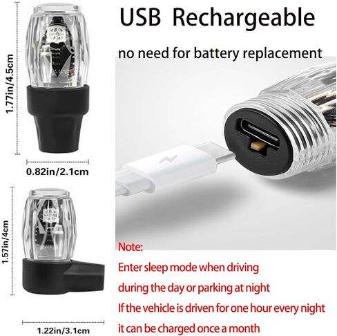 4 قطع مصابيح صمام إطارات LED للسيارة، أغطية صمامات إطارات السيارة القابلة لإعادة الشحن مقاومة للماء، تضيء، أغطية جذعية صمام الضوء الملونة للعجلة للدراجة والشاحنات والدراجات النارية وإكسسوارات السيارات in Saudi Arabia