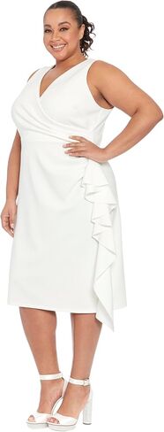 London Times Sleeveless V-Neck Cascade Ruffle Detail | Cocktail Dresses for Women in Saudi Arabia