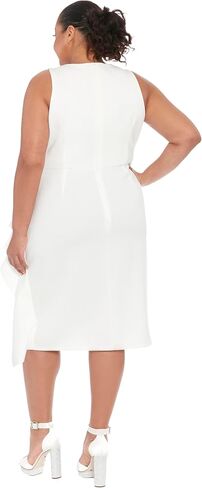 London Times Sleeveless V-Neck Cascade Ruffle Detail | Cocktail Dresses for Women in Saudi Arabia