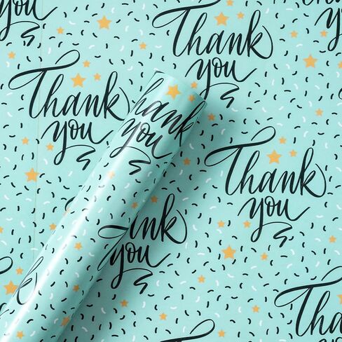RUSPEPA Scented Wrapping Paper -Mini Roll - Star and Thank You Design with Fragrance for Gratitude, Party, Holiday and More - 17 inches x 16.4 feet - Star in Saudi Arabia