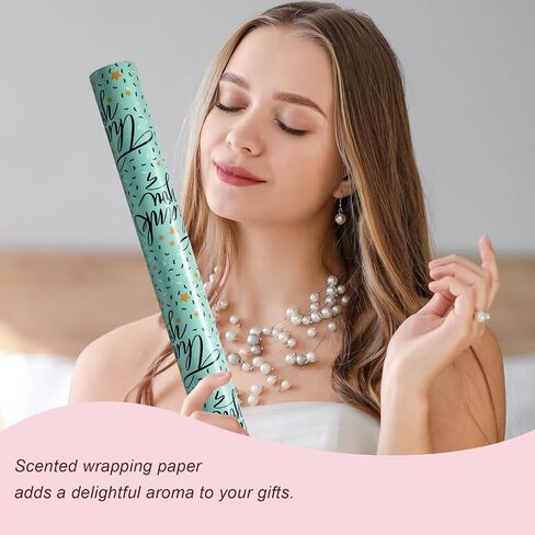RUSPEPA Scented Wrapping Paper -Mini Roll - Star and Thank You Design with Fragrance for Gratitude, Party, Holiday and More - 17 inches x 16.4 feet - Star in Saudi Arabia
