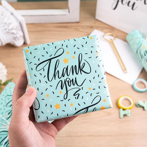 RUSPEPA Scented Wrapping Paper -Mini Roll - Star and Thank You Design with Fragrance for Gratitude, Party, Holiday and More - 17 inches x 16.4 feet - Star in Saudi Arabia