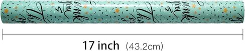 RUSPEPA Scented Wrapping Paper -Mini Roll - Star and Thank You Design with Fragrance for Gratitude, Party, Holiday and More - 17 inches x 16.4 feet - Star in Saudi Arabia