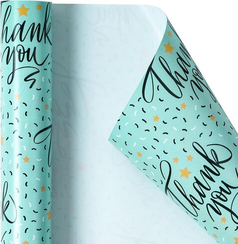 RUSPEPA Scented Wrapping Paper -Mini Roll - Star and Thank You Design with Fragrance for Gratitude, Party, Holiday and More - 17 inches x 16.4 feet - Star in Saudi Arabia