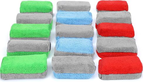 15 قطعة من إسفنجة وضع طلاء السيراميك من الألياف الدقيقة، وسادة توزيع المكياج من السيراميك لتفصيل السيارة، وسادات إسفنجية مع حاجز بلاستيكي لطلاء رذاذ السيراميك للسيارة، 3 ألوان in Kuwait