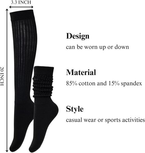 Slouch Scrunch Socks for Women, Long High Tube Socks Women in Saudi Arabia