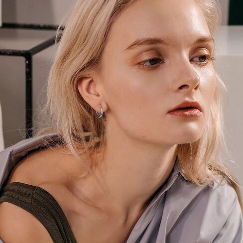 THUNARAZ 16 زوجًا من الأقراط المصنوعة من الفولاذ المقاوم للصدأ 18 جرام للرجال والنساء لا تسبب الحساسية، أقراط هوجي هوب الغضروف النائمة، أقراط قوس قزح منقطة، مجموعة أقراط قياس وهمية in Kuwait