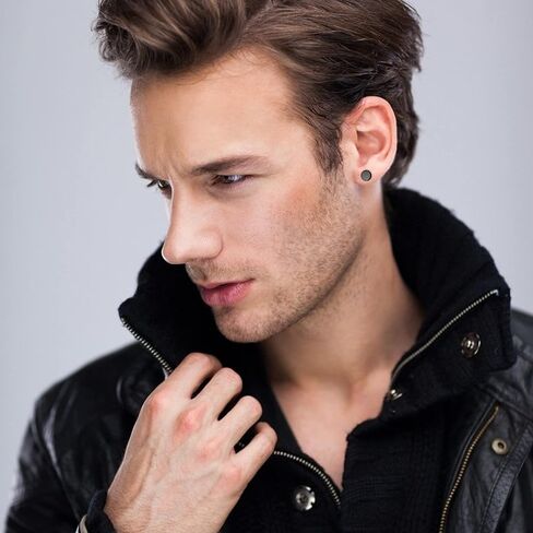 THUNARAZ 16 زوجًا من الأقراط المصنوعة من الفولاذ المقاوم للصدأ 18 جرام للرجال والنساء لا تسبب الحساسية، أقراط هوجي هوب الغضروف النائمة، أقراط قوس قزح منقطة، مجموعة أقراط قياس وهمية in Kuwait