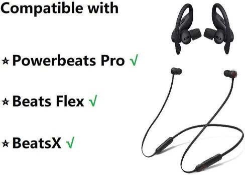 Replacement Memory Foam Ear Tips Noise Canceling Foam Eartips Ear Plug Ear Tip Gels Compatible with Powerbeats Pro, [Fit in Case],L/M/S 3 Size 6 Pairs,Black (Foampbeatspro) in Saudi Arabia