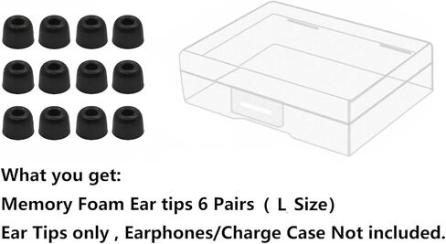 Replacement Memory Foam Ear Tips Noise Canceling Foam Eartips Ear Plug Ear Tip Gels Compatible with Powerbeats Pro, [Fit in Case],L/M/S 3 Size 6 Pairs,Black (Foampbeatspro) in Saudi Arabia