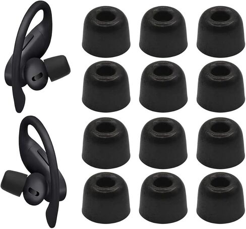 Replacement Memory Foam Ear Tips Noise Canceling Foam Eartips Ear Plug Ear Tip Gels Compatible with Powerbeats Pro, [Fit in Case],L/M/S 3 Size 6 Pairs,Black (Foampbeatspro) in Saudi Arabia