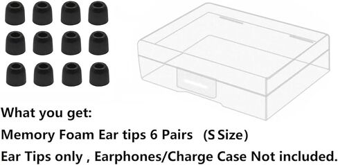 Replacement Memory Foam Ear Tips Noise Canceling Foam Eartips Ear Plug Ear Tip Gels Compatible with Powerbeats Pro, [Fit in Case],L/M/S 3 Size 6 Pairs,Black (Foampbeatspro) in Saudi Arabia