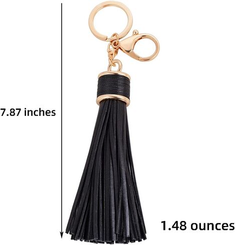 Women Leather Tassels Keychain Car Circle Key Rings Gift Bag Hanging Buckle in Kuwait